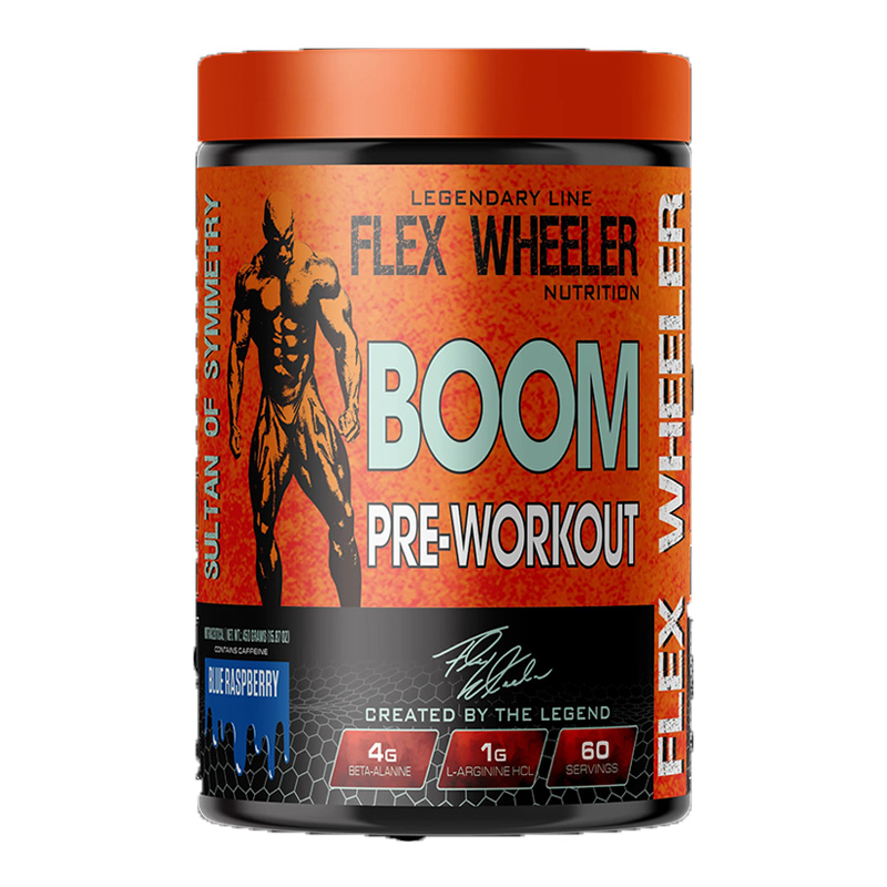 Flex Wheeler Boom Pre Workout 60 Servings - Blue Raspberry