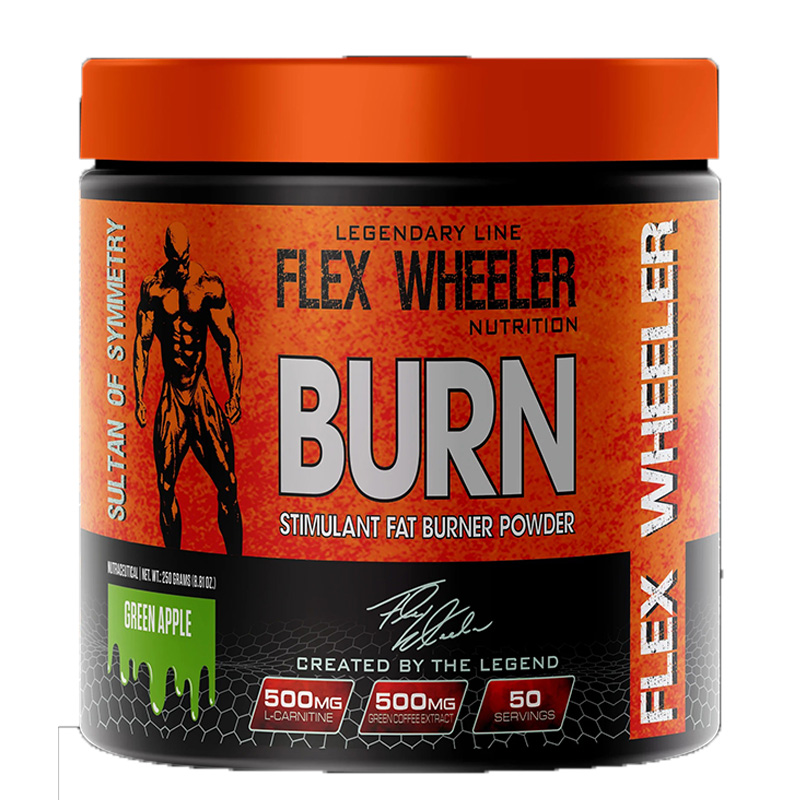 Flex Wheeler Burn Stimulate Fat Burner Powder 50 Servings - Green Apple
