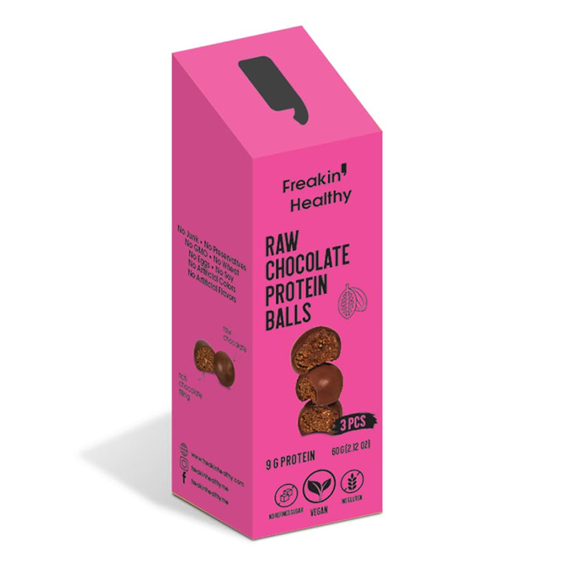 Freakin Healthy Protein Balls Raw Chocolate 60G Box Of 10 Best Price in UAE