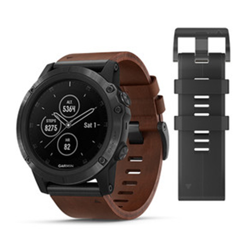 Garmin Fenix 5X Plus Sapphire Slate Grey with Brown Leather Band 51mm Best Price in UAE