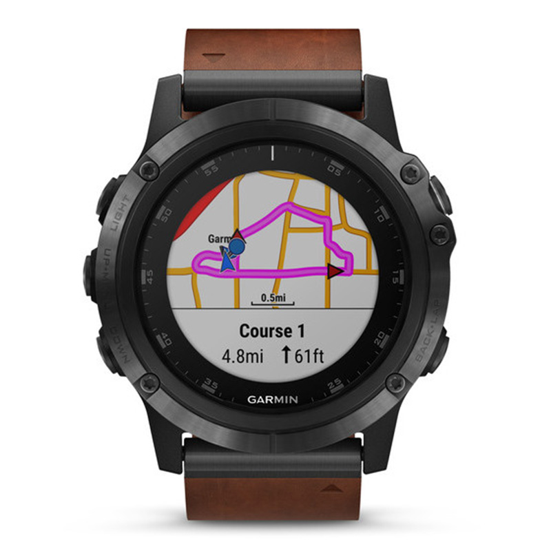 Garmin Fenix 5X Plus Sapphire Slate Grey with Brown Leather Band 51mm Best Price in Dubai