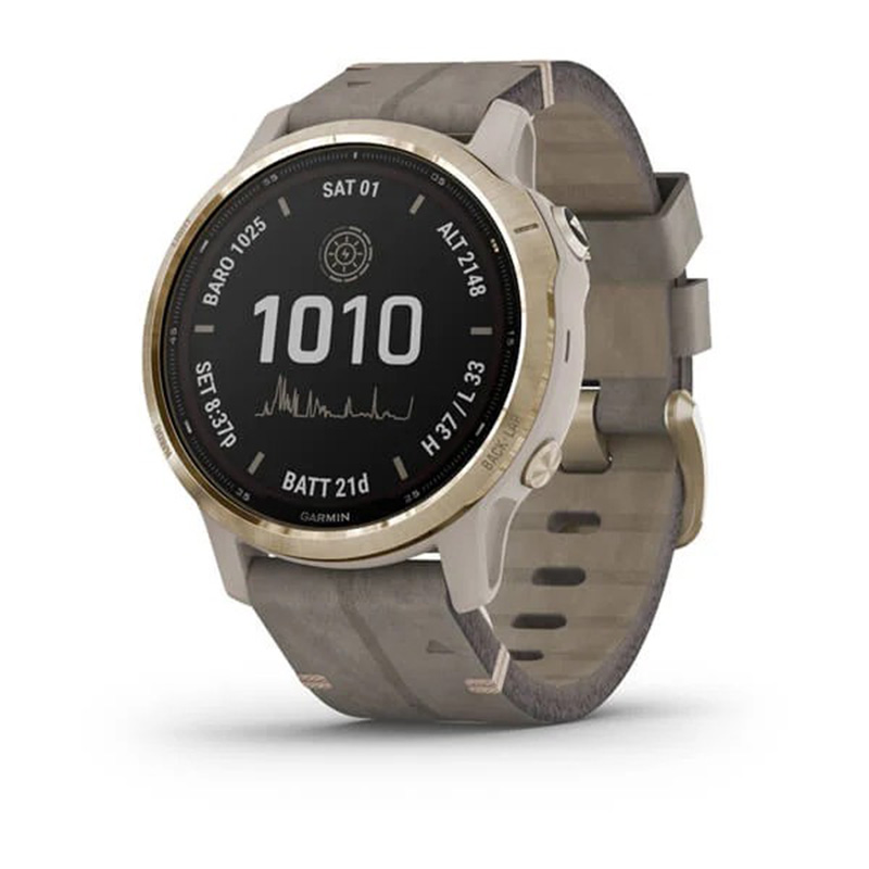 Garmin Fenix 6S Pro Solar Edition Light Gold with Shale Gray Suede Band 42mm Music WiFi Best Price in UAE