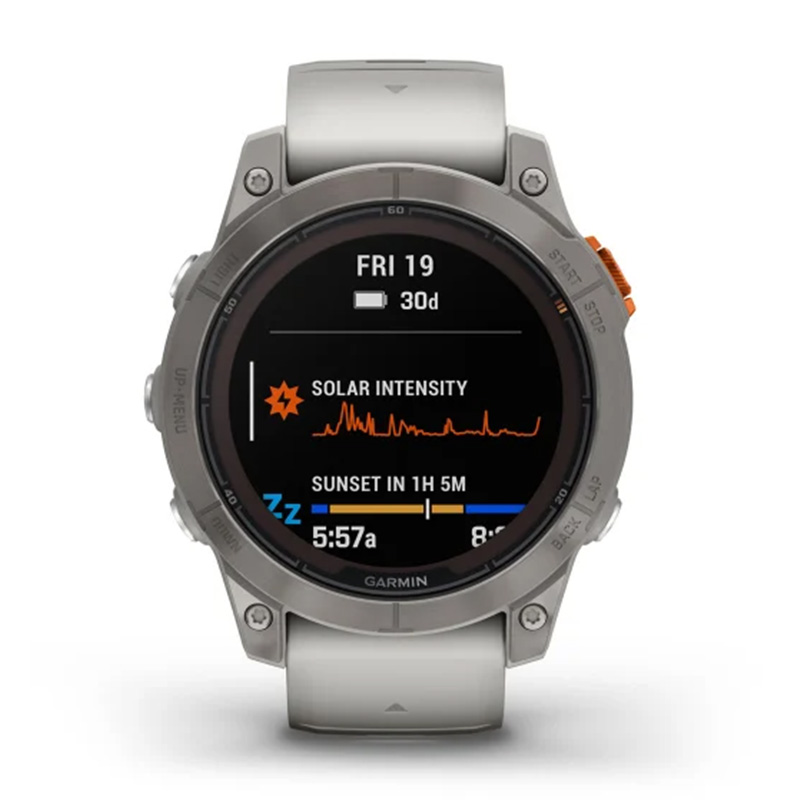 Garmin Fenix 7 Pro Sapphire Solar Edition 47mm Titanium with Fog Gray/Ember Orange Band Watch Best Price in Dubai