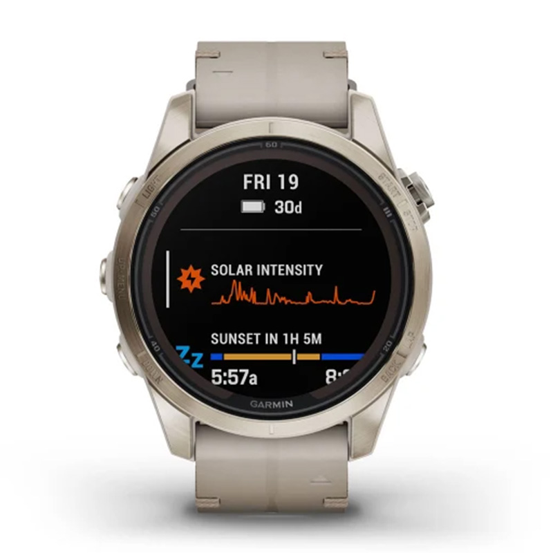 Garmin Fenix 7S Pro Sapphire Solar Edition 42mm Soft Gold with Limestone Leather Band Watch Best Price in Dubai