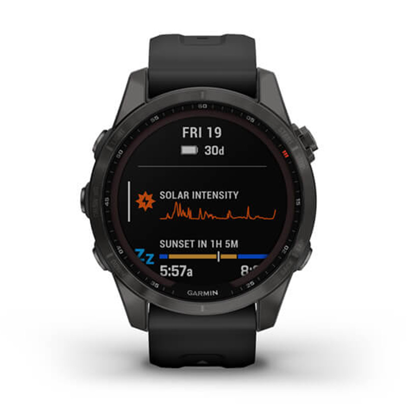 Garmin fenix 7S Sapphire Solar Carbon Gray DLC Titanium with Black Band 42 MM Watch Best Price in Dubai