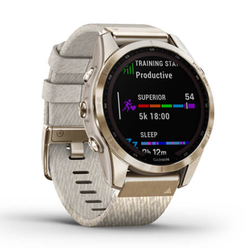 Garmin fenix 7S Sapphire Solar Cream Gold Titanium with Cream Heathered Nylon Band 42 MM Watch Best Price in Sharjah