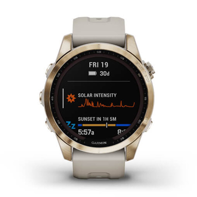 Garmin fenix 7S Sapphire Solar Cream Gold Titanium with Light Sand Band 42 MM Watch Best Price in Dubai