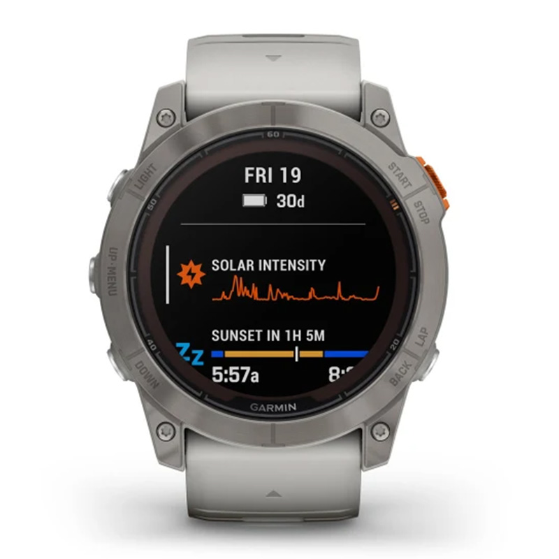 Garmin Fenix 7X Pro Sapphire Solar Edition 51mm Titanium with Fog Gray/Ember Orange Band Watch Best Price in Dubai