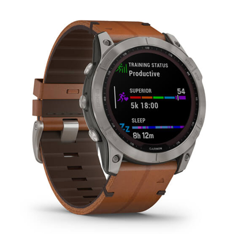 Garmin fenix 7X Sapphire Solar Titanium with Chestnut Leather Band 51 MM Watch Best Price in Al Ain