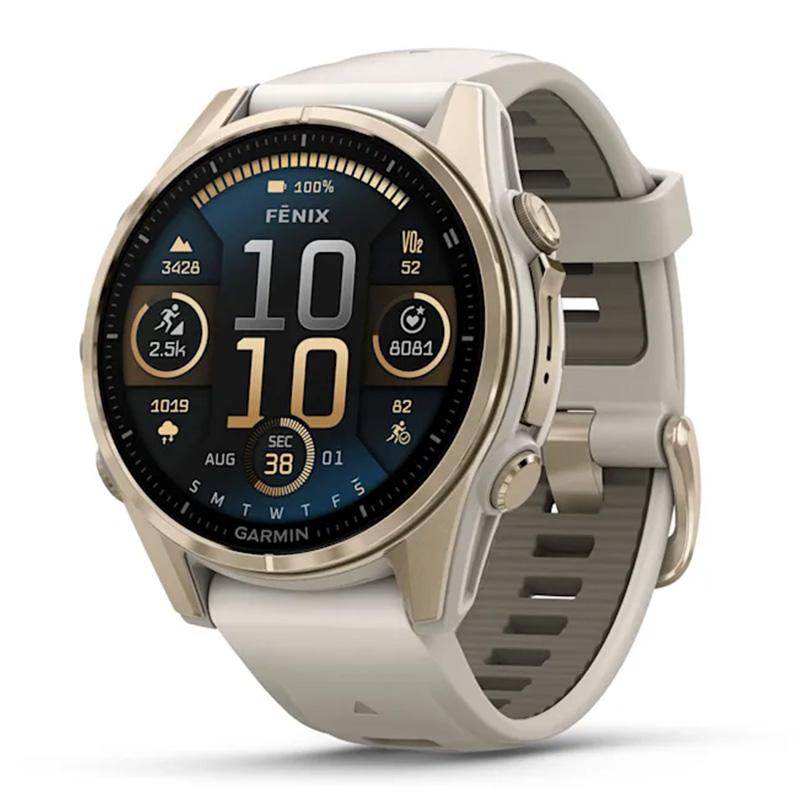 Garmin Fenix 8 – 43 mm Sapphire Soft Gold With Fog Gray/Dark Watch Best Price in UAE