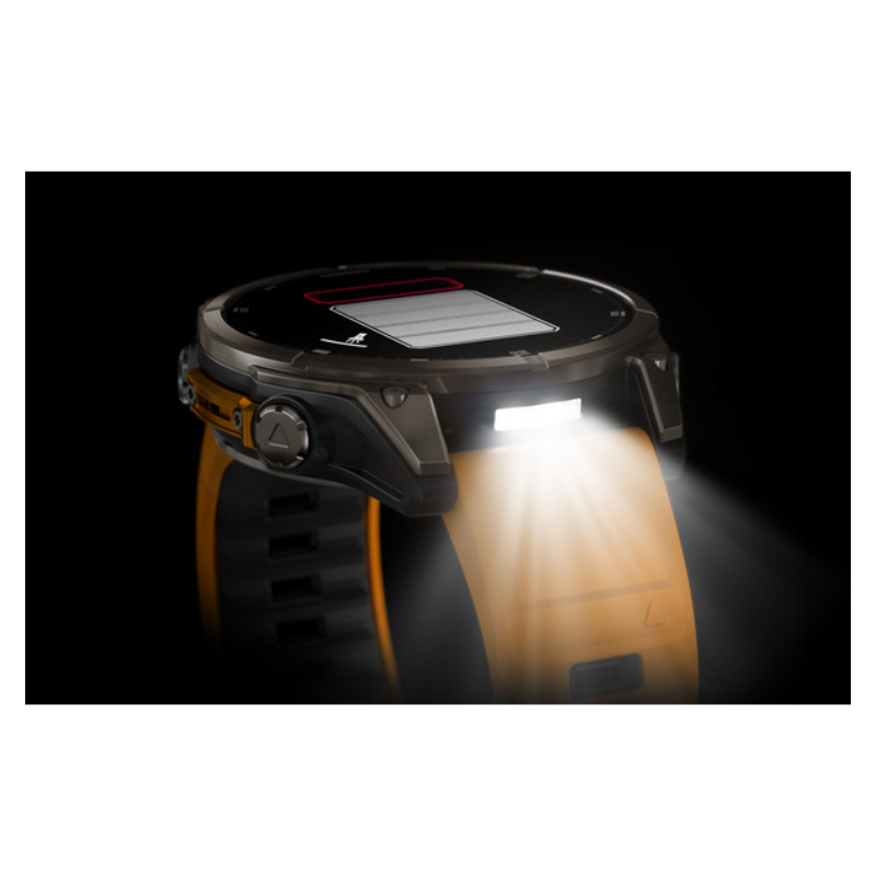 Garmin Fenix 8 – 47 mm Amoled Sapphire Titanium With A Spark Orange/Graphite Silicone Band Watch Best Price in UAE