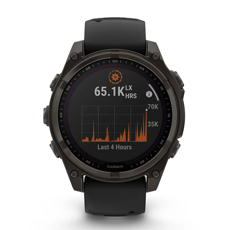 Garmin Fenix 8 – 47 mm Solar Sapphire Carbon Gray Dlc Titanium With Black/pebble Gray Silicone Band Watch Best Price in Dubai