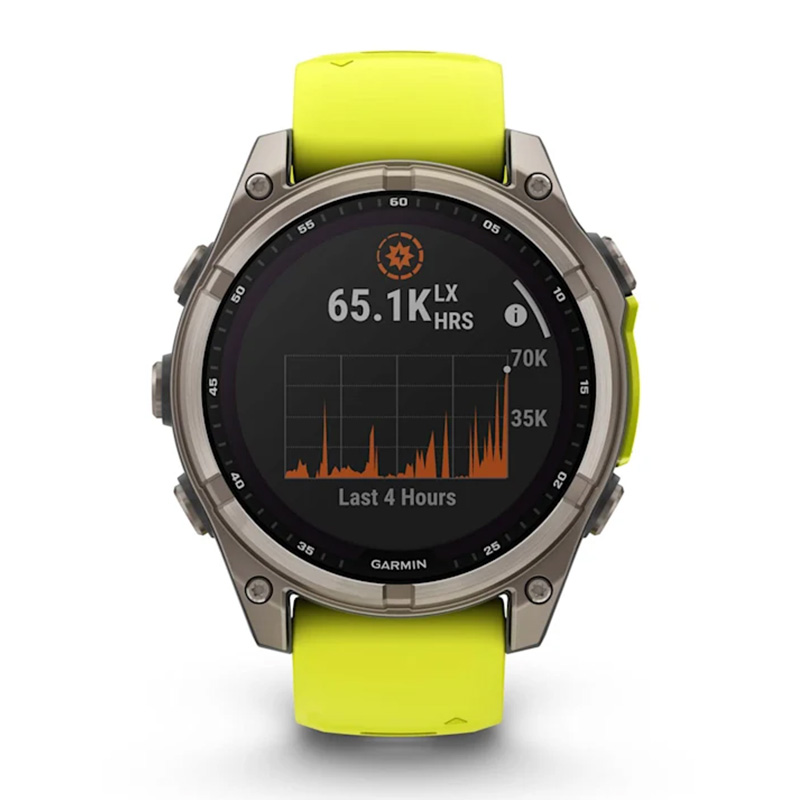 Garmin Fenix 8 – 47 mm Solar Sapphire Titanium With An Amp Yellow/graphite Silicone Band Watch Best Price in Dubai