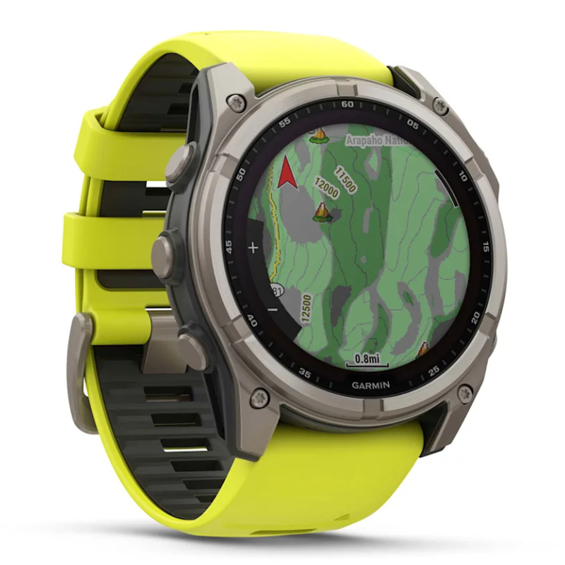 Garmin Fenix 8 – 51 mm Solar Sapphire Titanium With An Amp Yellow/Graphite Silicone Band Watch Best Price in Abu Dhabi