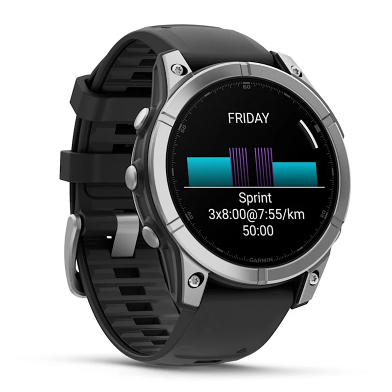 Garmin Fenix E – 47 mm Amoled Stainless Steel With A Black Silicone Band Watch Best Price in Dubai