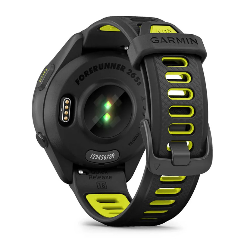 Garmin Forerunner 265S Black Bezel and Case with Black/Amp Yellow Silicone Band 42 MM Watch Best Price in Ras al Khaimah