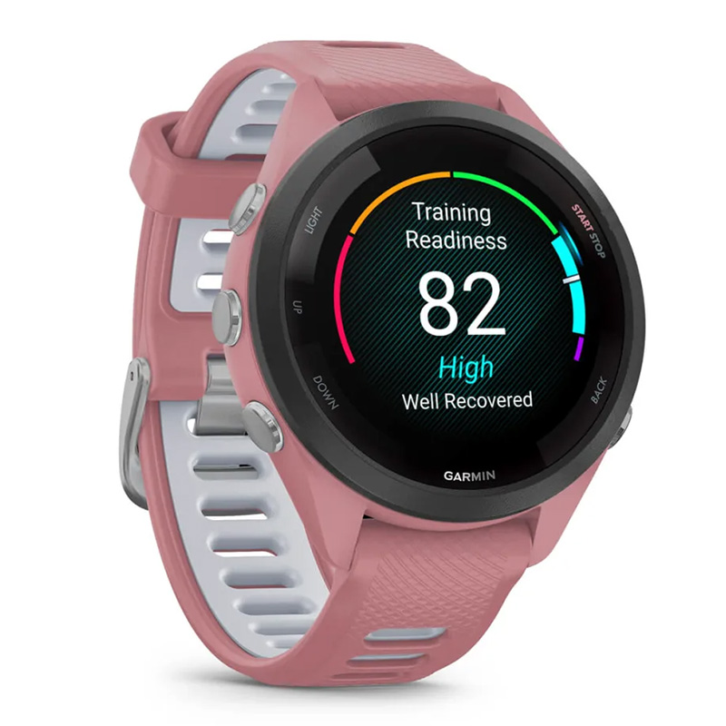 Garmin Forerunner 265S Black Bezel with Light Pink Case and Light Pink/Powder Grey Silicone Band 42 MM Best Price in Abu Dhabi