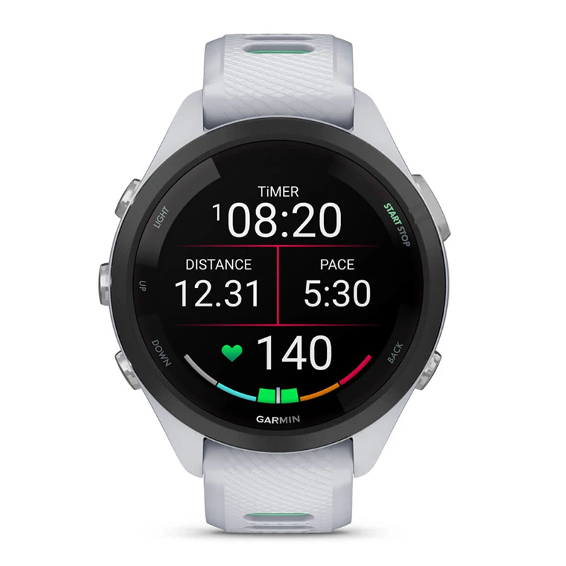 Garmin Forerunner 265S Black Bezel with Whitestone Case and Whitestone/Neo Tropic Silicone Band 42 MM Watch Best Price in Dubai