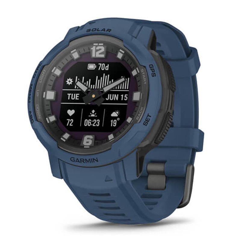 Garmin Instinct Crossover Solar Standard Edition Watch -  Tidal Blue