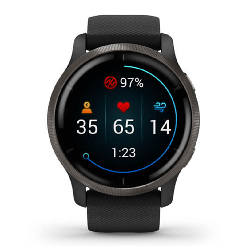 Garmin Venu 2 Slate Bezel with Black Silicone Band 45 MM Best Price in Dubai