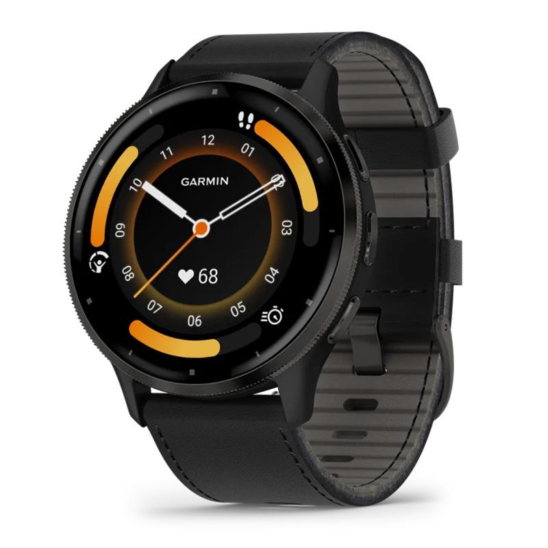 Garmin Venu 3 Silver Stainless Steel Bezel 45 MM With Black Case And Black Leather Band Watch Best Price in UAE