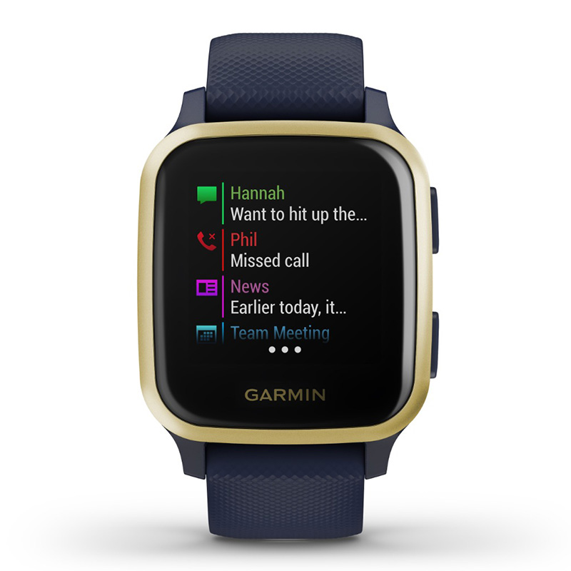 Garmin Venu Sq - Music Edition Light Gold With Navy Case Silicone Band 40 MM Best Price in Dubai