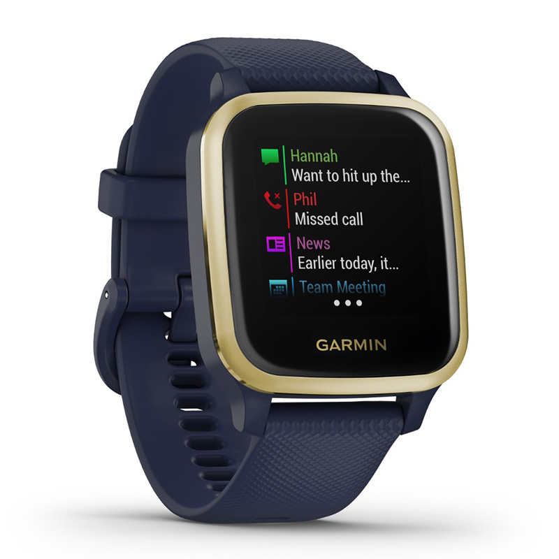 Garmin Venu Sq - Music Edition Light Gold With Navy Case Silicone Band 40 MM Best Price in Abudhabi