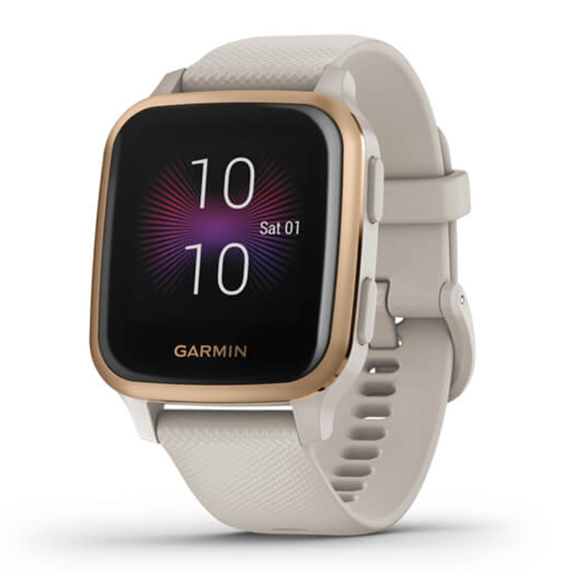 Garmin Venu Sq - Music Edition Rose Gold With Light Sand Silicone Band 40 MM