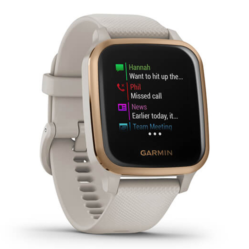 Garmin Venu Sq - Music Edition Rose Gold With Light Sand Silicone Band 40 MM Best Price in Abudhabi