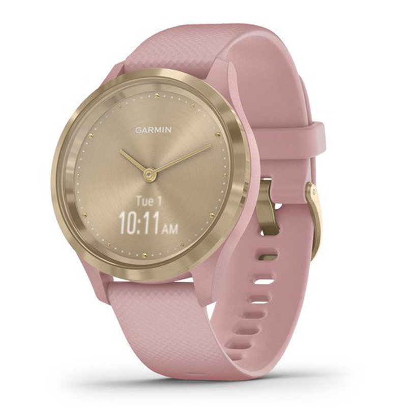 Garmin Vivomove 3S-39Mm Light Gold Stainless Steel Bezel With Dust Rose Case And Silicone Band