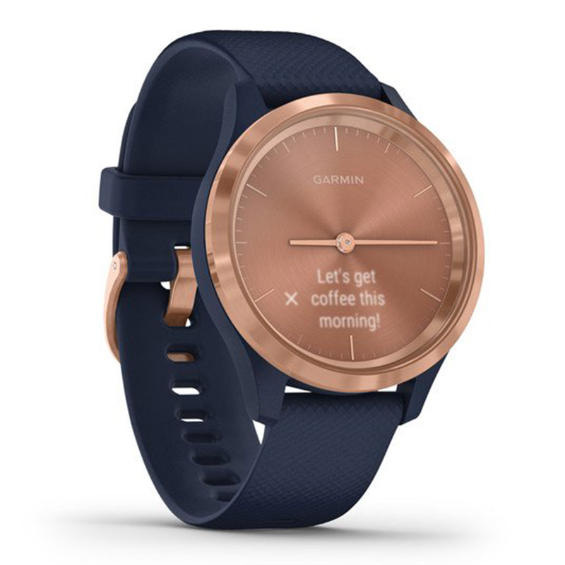 Garmin VivoMove 3S Rose Gold Stainless Steel Bezel With Navy Case And Silicone Band 39 mm (010-02238-03) Best Price in UAE