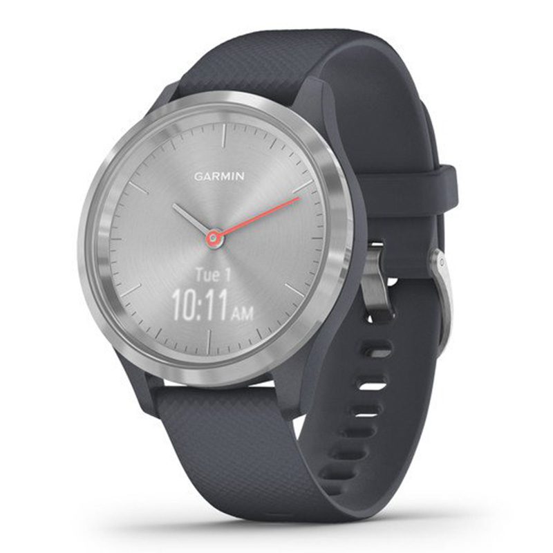 Garmin VivoMove 3S Silver Stainless Steel Bezel With Granite Blue Case And Silicone Band 39 mm (010-02238-00)