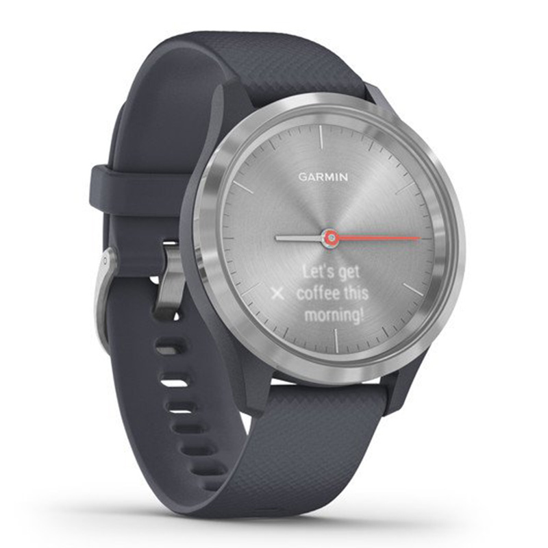 Garmin VivoMove 3S Silver Stainless Steel Bezel With Granite Blue Case And Silicone Band 39 mm (010-02238-00) Best Price in UAE