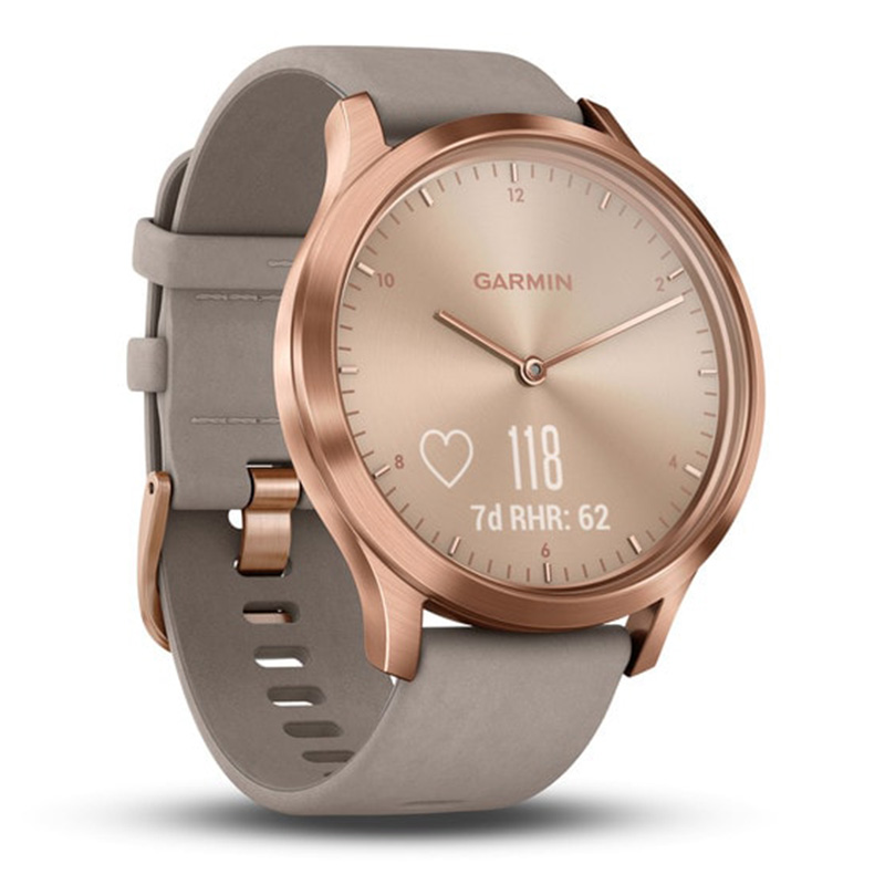 Garmin Vivomove HR Premium Gold Stainless Steel with Black Embossed Italian Leather Band Best Price in UAE