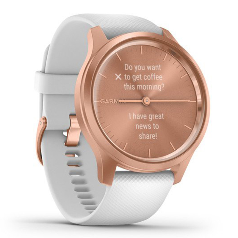 Garmin VivoMove Luxe Rose Gold Aluminium Case With White Silicone Band 42 mm (010-02240-00) Best Price in UAE