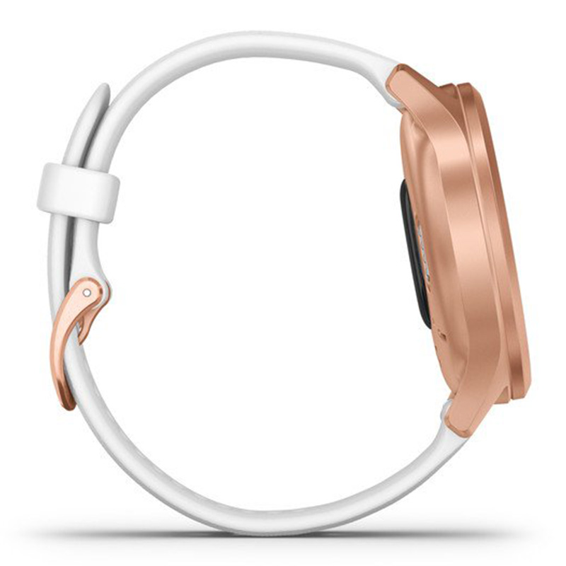 Garmin VivoMove Luxe Rose Gold Aluminium Case With White Silicone Band 42 mm (010-02240-00) Best Price in UAE