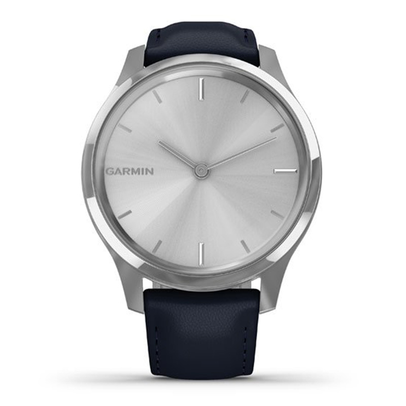 Garmin VivoMove Luxe Silver Stainless Steel Case with Navy Italian Leather Band 42 mm  (010-02241-20) Best Price in UAE