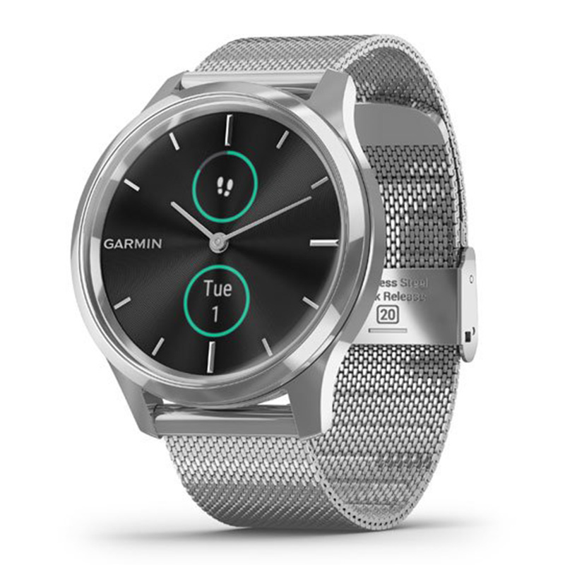 Garmin VivoMove Luxe Silver Stainless Steel Case With Silver Milanese Band 42 mm (010-02241-03) Best Price in UAE