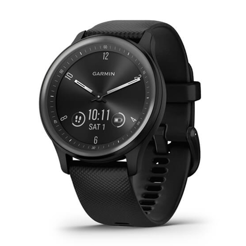 Garmin Vivomove Sport Black Case and Silicone Band with Slate Accents Watch
