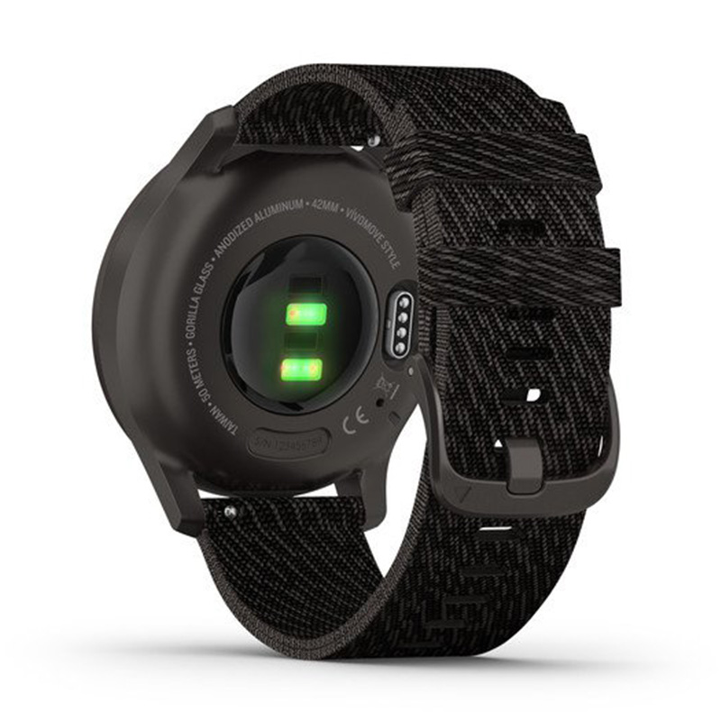 Garmin VÃ­vomove Style Graphite Aluminium Case With Black Pepper Woven Nylon Band Best Price in Sharjah