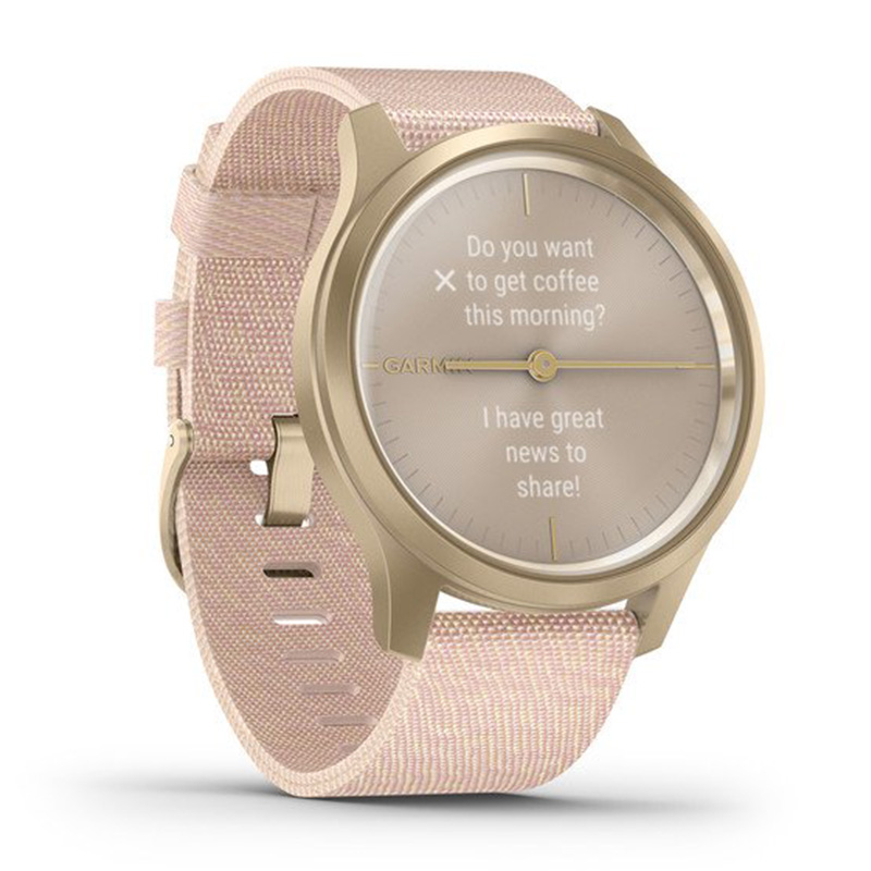 Garmin VÃ­vomove Style Light Gold Aluminium Case With Blush Pink Woven Nylon Band Best Price in Abu Dhabi