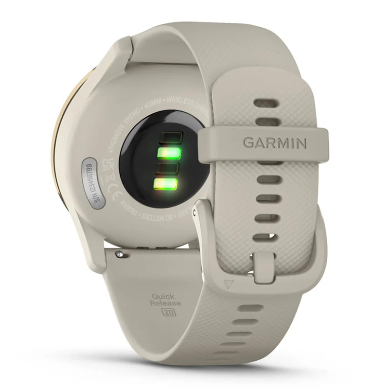 Garmin Vivomove Trend Cream Gold Stainless Steel Bezel with French Grey Case and Silicone Band Best Price in Ajman