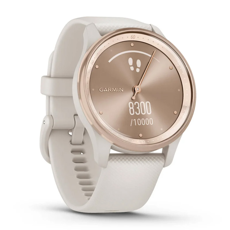 Garmin Vivomove Trend Peach Gold Stainless Steel Bezel with Ivory Case and Silicone Band Best Price in Dubai