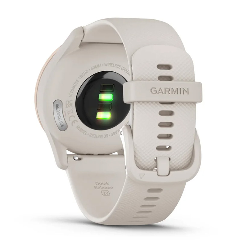 Garmin Vivomove Trend Peach Gold Stainless Steel Bezel with Ivory Case and Silicone Band Best Price in Sharjah