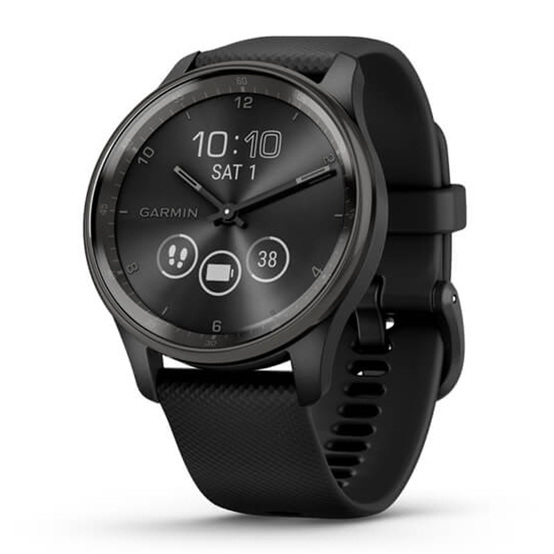 Garmin Vivomove Trend Slate Stainless Steel Bezel With Black Case And Silicone Band Best Price in Dubai