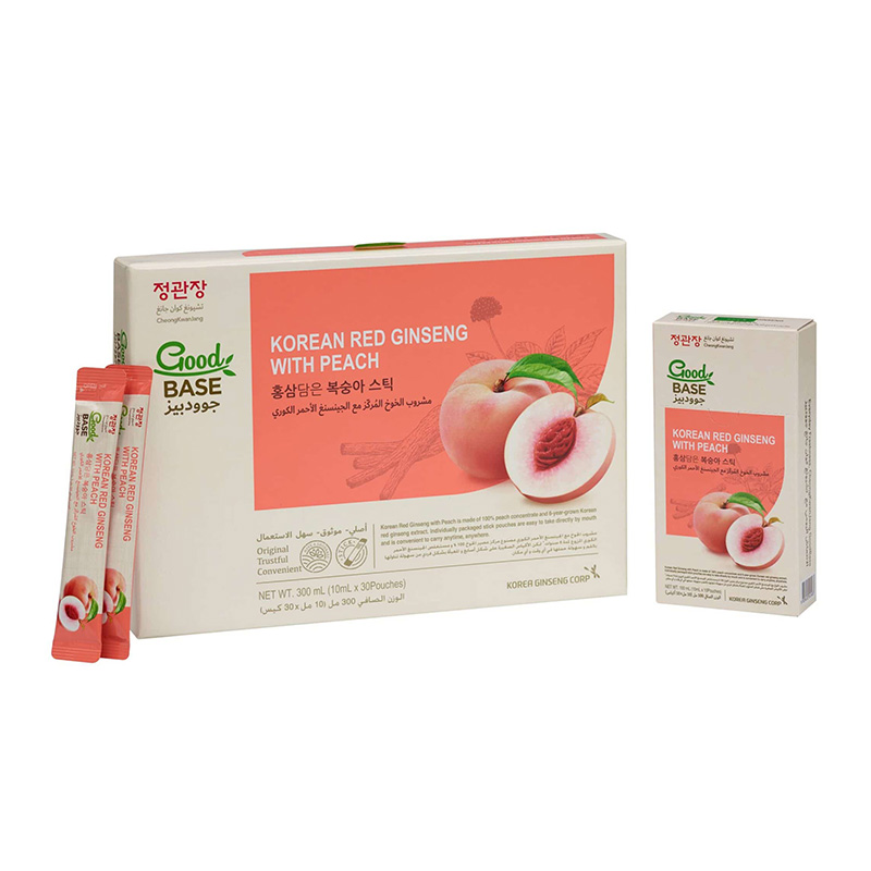 Good Base CKJ Peach Drink with Korean Red Ginseng Box of 3