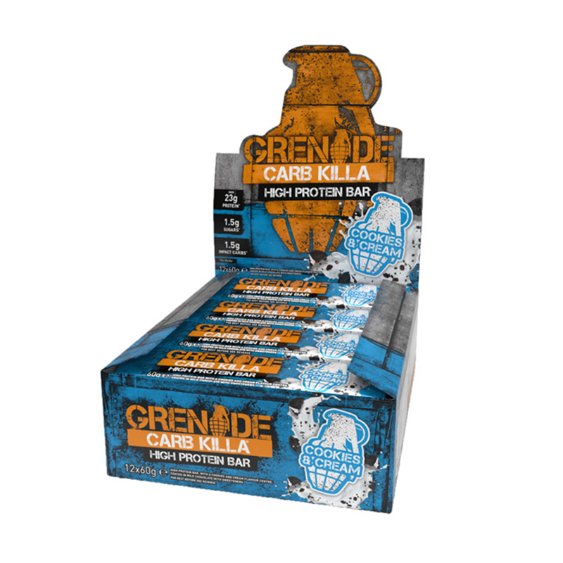 Grenade Carb Killa Box of 12 Protein Bars Cookies And Cream