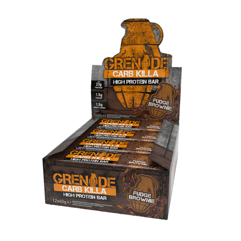 Grenade Carb Killa Box  of 12 Protein Bars Fudge Brownie