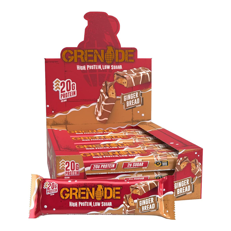 Grenade High Protein Low Sugar Bar 60 G x 12 Pcs - Ginger Bread