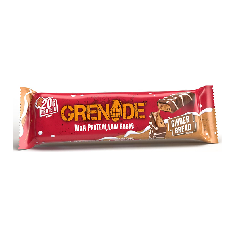 Grenade High Protein Low Sugar Bar 60 G x 12 Pcs - Ginger Bread Best Price in Dubai